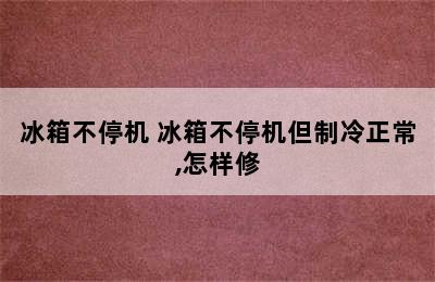 冰箱不停机 冰箱不停机但制冷正常,怎样修